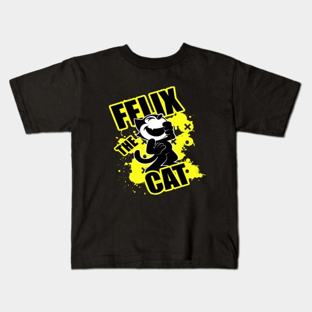 Black Cat Kids T-Shirt by RandomTask